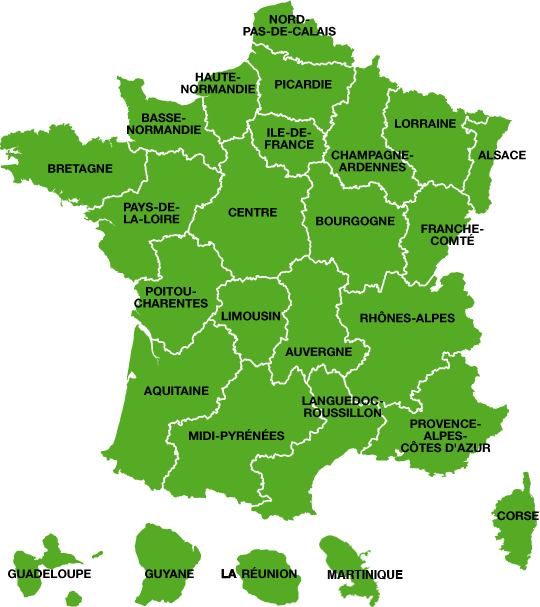 carte régions de france